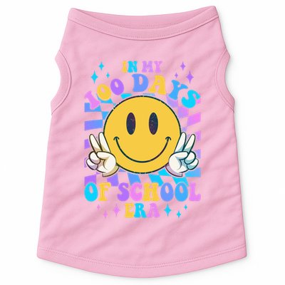 Cute Retro Emoji Smiley In My 100 Days Of School Era Doggie Tank