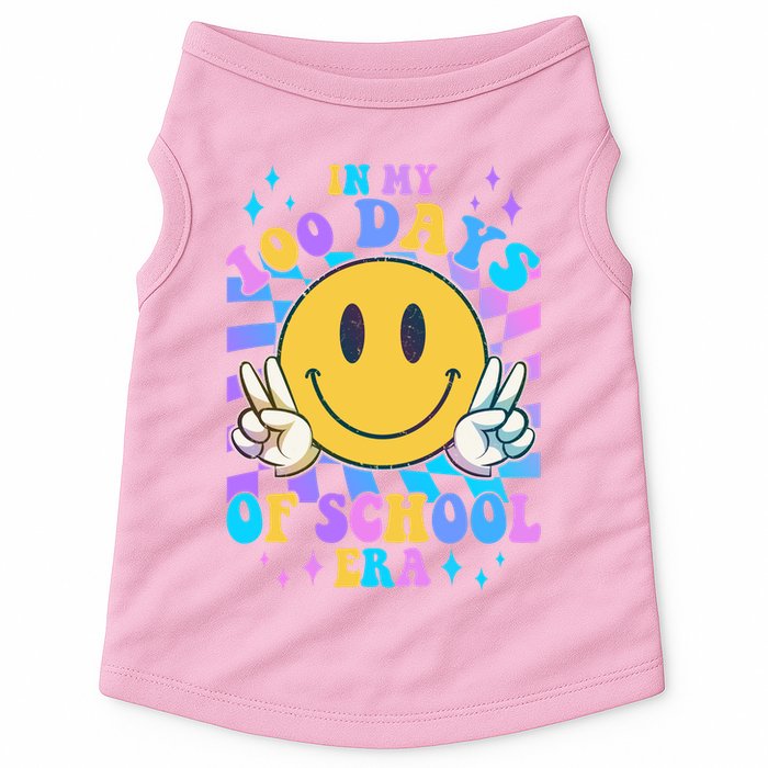 Cute Retro Emoji Smiley In My 100 Days Of School Era Doggie Tank