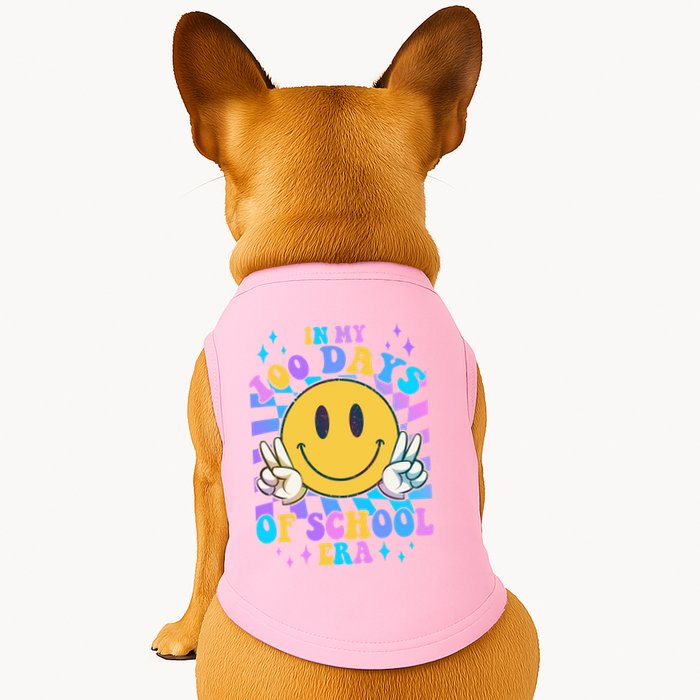 Cute Retro Emoji Smiley In My 100 Days Of School Era Doggie Tank