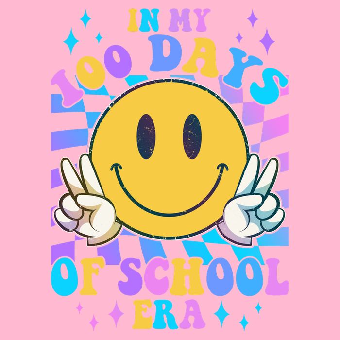 Cute Retro Emoji Smiley In My 100 Days Of School Era Doggie Tank