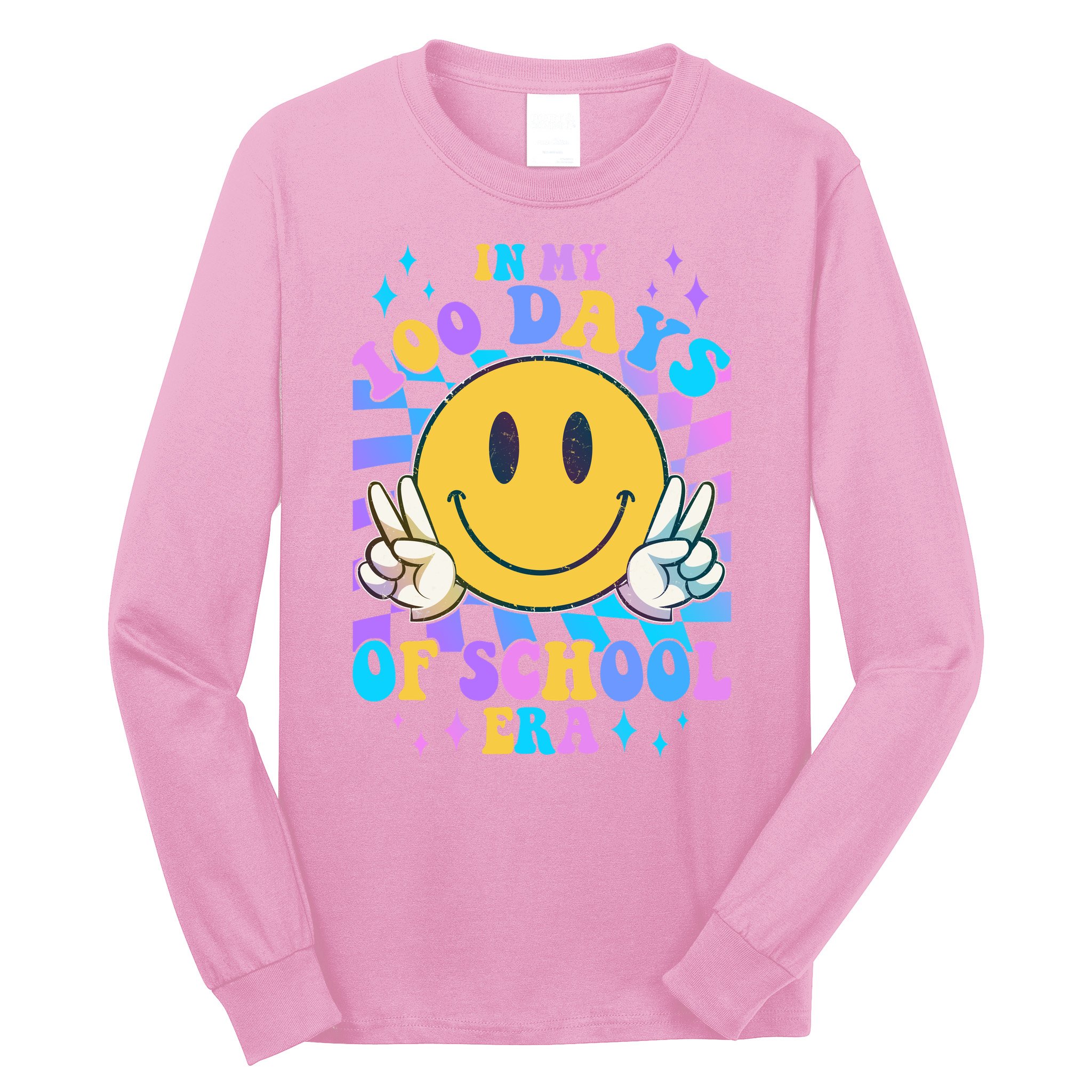 Cute Retro Emoji Smiley In My 100 Days Of School Era Long Sleeve Shirt