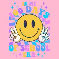 Cute Retro Emoji Smiley In My 100 Days Of School Era T-Shirt