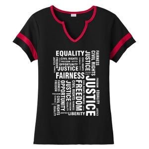 Civil Rights Equality Freedom Justice Liberty BLM Ladies Halftime Notch Neck Tee