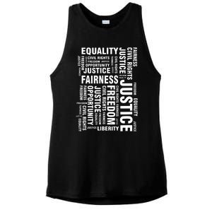 Civil Rights Equality Freedom Justice Liberty BLM Ladies PosiCharge Tri-Blend Wicking Tank