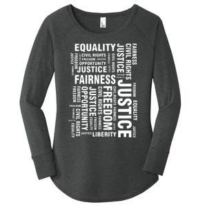 Civil Rights Equality Freedom Justice Liberty BLM Women's Perfect Tri Tunic Long Sleeve Shirt