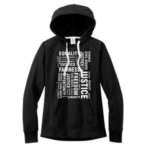 Civil Rights Equality Freedom Justice Liberty BLM Women's Fleece Hoodie