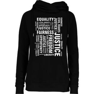 Civil Rights Equality Freedom Justice Liberty BLM Womens Funnel Neck Pullover Hood