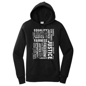 Civil Rights Equality Freedom Justice Liberty BLM Women's Pullover Hoodie