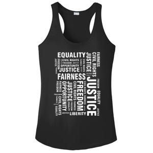 Civil Rights Equality Freedom Justice Liberty BLM Ladies PosiCharge Competitor Racerback Tank