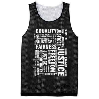 Civil Rights Equality Freedom Justice Liberty BLM Mesh Reversible Basketball Jersey Tank