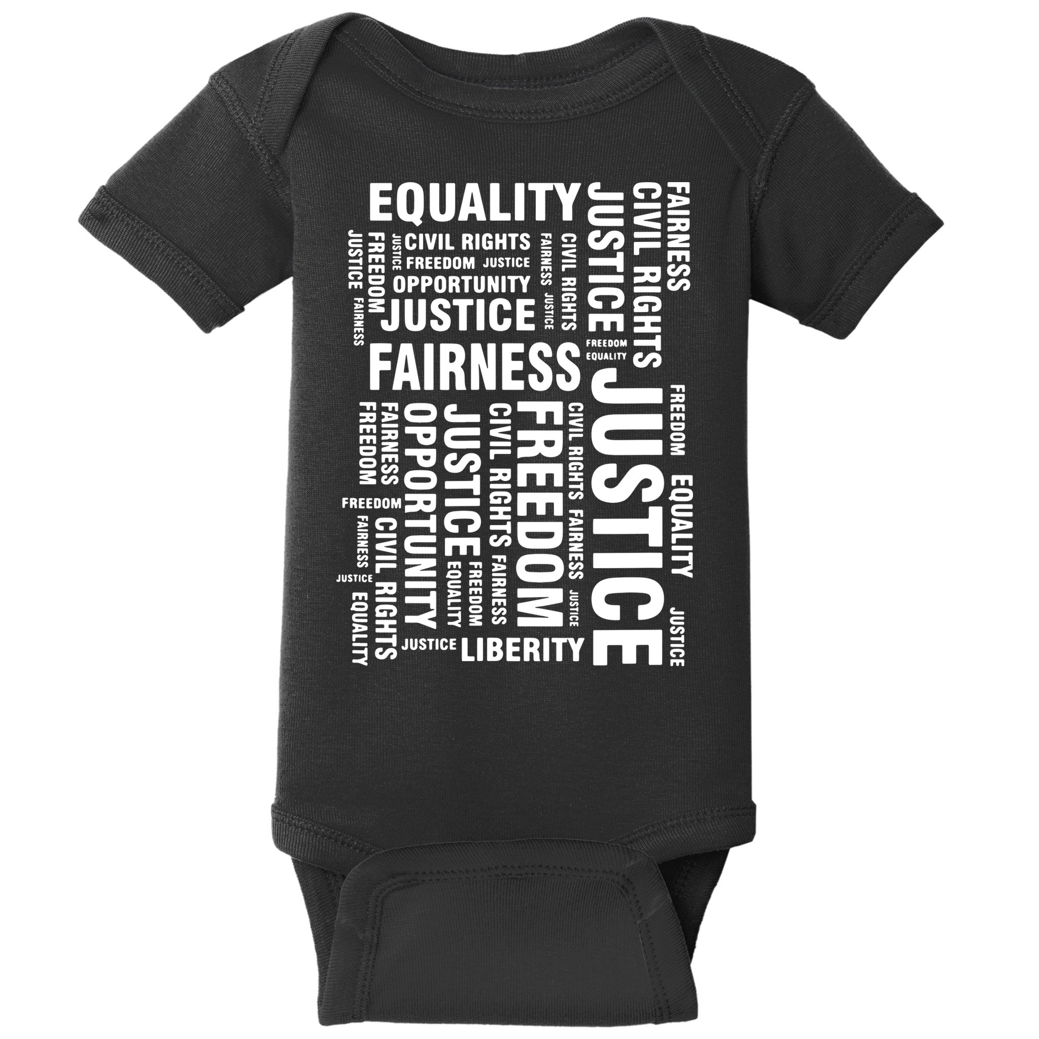 Civil Rights Equality Freedom Justice Liberty BLM Baby Bodysuit
