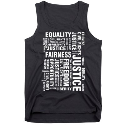 Civil Rights Equality Freedom Justice Liberty BLM Tank Top