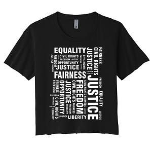 Civil Rights Equality Freedom Justice Liberty BLM Women's Crop Top Tee