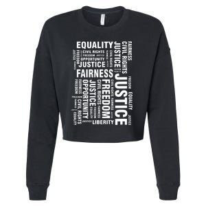 Civil Rights Equality Freedom Justice Liberty BLM Cropped Pullover Crew