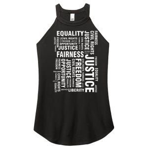 Civil Rights Equality Freedom Justice Liberty BLM Women's Perfect Tri Rocker Tank