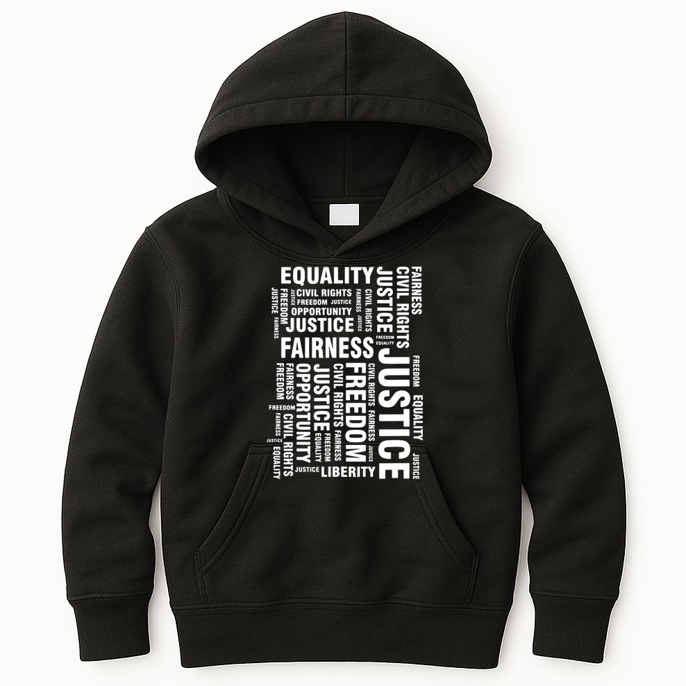 Civil Rights Equality Freedom Justice Liberty BLM Kids Hoodie