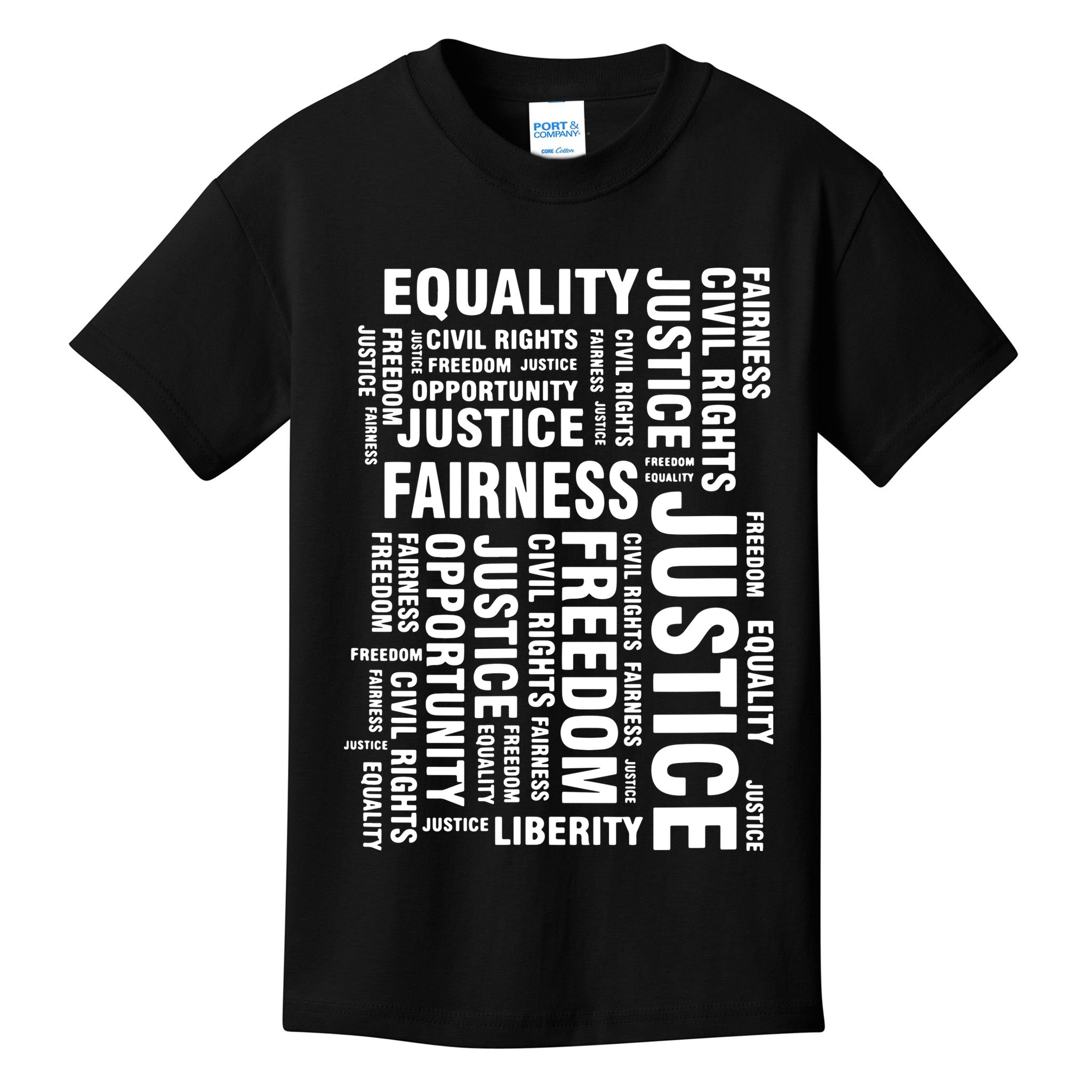 Civil Rights Equality Freedom Justice Liberty BLM Kids T-Shirt