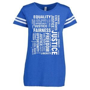 Civil Rights Equality Freedom Justice Liberty BLM Enza Ladies Jersey Football T-Shirt