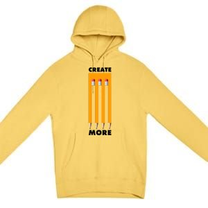 Create More Optical Illusion Pencils Premium Pullover Hoodie