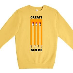 Create More Optical Illusion Pencils Premium Crewneck Sweatshirt