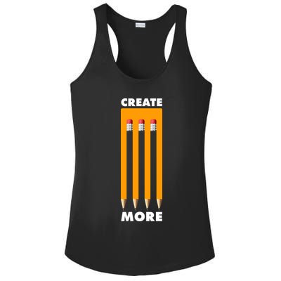Create More Optical Illusion Pencils Ladies PosiCharge Competitor Racerback Tank