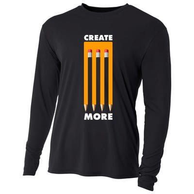Create More Optical Illusion Pencils Cooling Performance Long Sleeve Crew