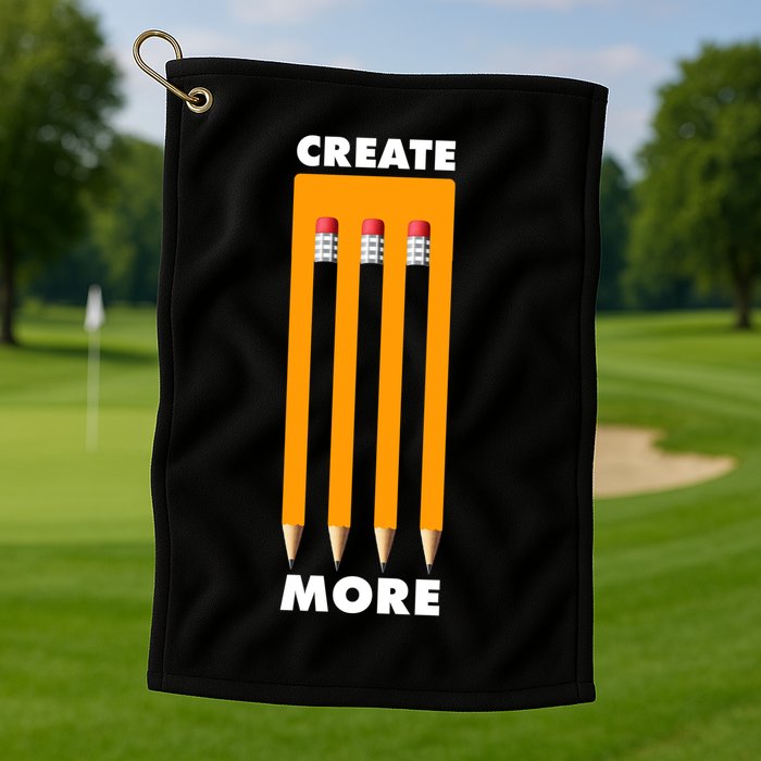 Create More Optical Illusion Pencils Golf Towel