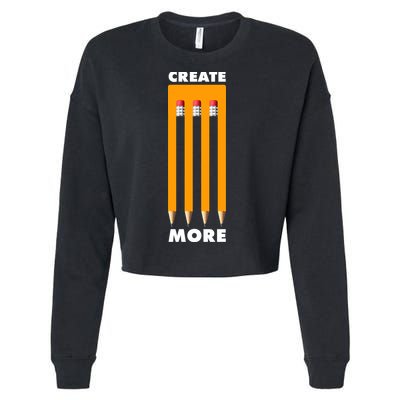 Create More Optical Illusion Pencils Cropped Pullover Crew