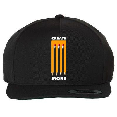 Create More Optical Illusion Pencils Wool Snapback Cap