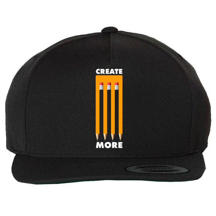 Create More Optical Illusion Pencils Wool Snapback Cap
