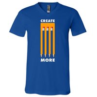 Create More Optical Illusion Pencils V-Neck T-Shirt