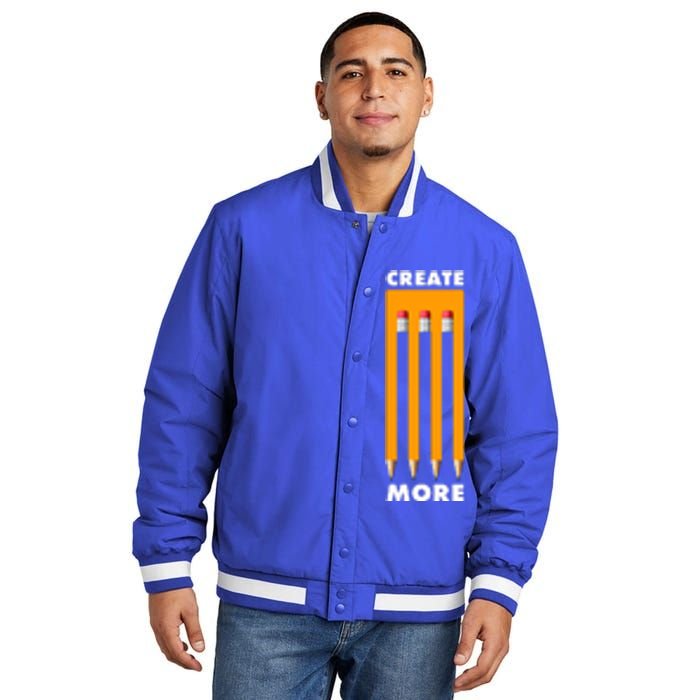 Create More Optical Illusion Pencils Insulated Varsity Jacket