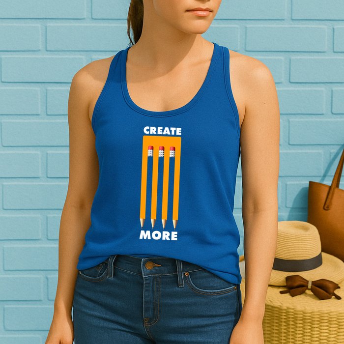 Create More Optical Illusion Pencils Womens Tank Top