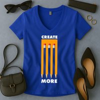Create More Optical Illusion Pencils Women's V-Neck T-Shirt
