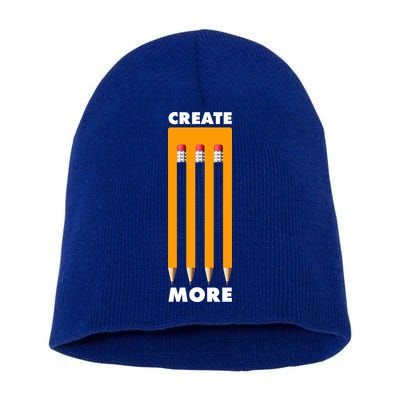 Create More Optical Illusion Pencils Short Acrylic Beanie
