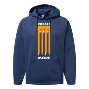 Create More Optical Illusion Pencils Performance Fleece Hoodie