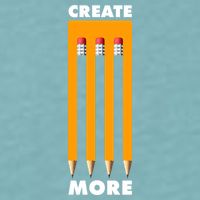 Create More Optical Illusion Pencils Sueded Cloud Jersey T-Shirt