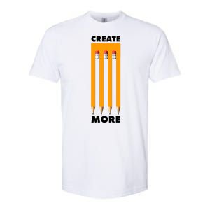 Create More Optical Illusion Pencils Softstyle CVC T-Shirt