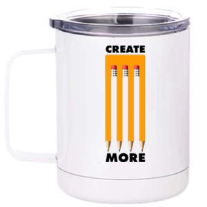 Create More Optical Illusion Pencils 12 oz Stainless Steel Tumbler Cup