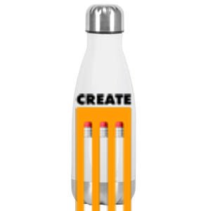 Create More Optical Illusion Pencils Stainless Steel Insulated Water Bottle