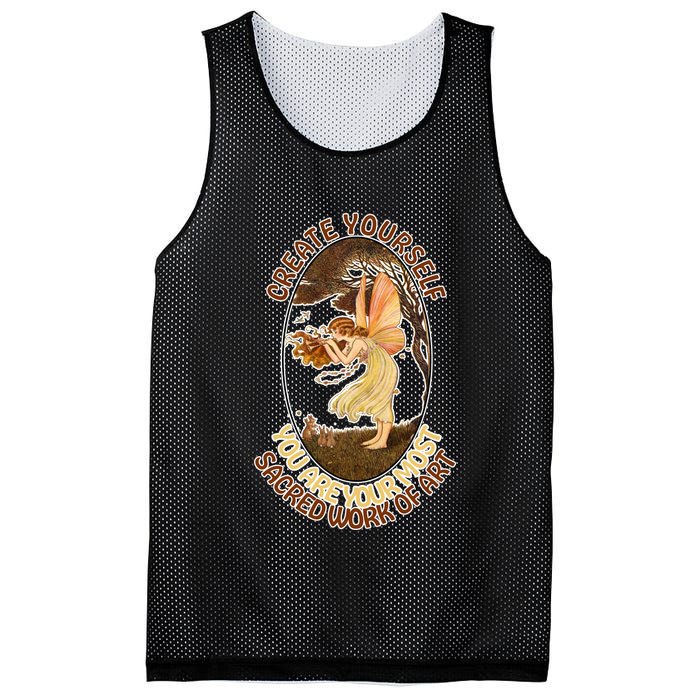 Create Yourself You Are Your Most Sacred Work Of Art  Mesh Reversible Basketball Jersey Tank