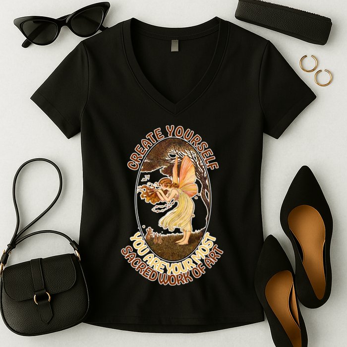 Create Yourself You Are Your Most Sacred Work Of Art  Women's V-Neck T-Shirt
