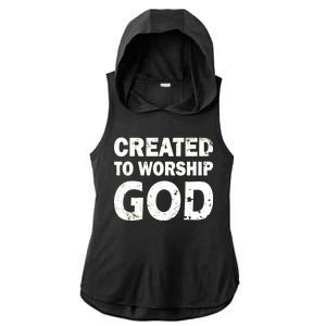 Created To Worship God Ladies PosiCharge Tri-Blend Wicking Draft Hoodie Tank