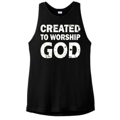 Created To Worship God Ladies PosiCharge Tri-Blend Wicking Tank