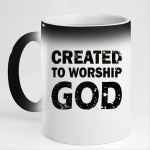 Created To Worship God 11oz Black Color Changing Mug