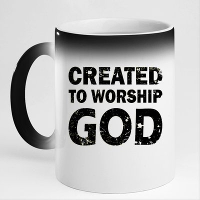 Created To Worship God 11oz Black Color Changing Mug