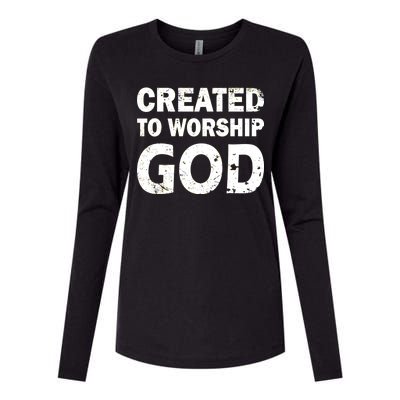 Created To Worship God Womens Cotton Relaxed Long Sleeve T-Shirt