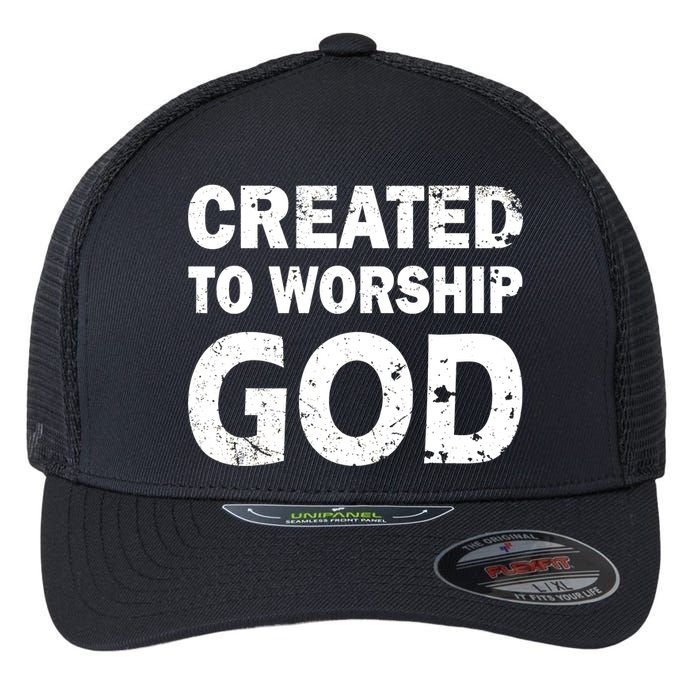 Created To Worship God Flexfit Unipanel Trucker Cap