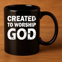 Created To Worship God 11oz C Handle Ceramic Mug