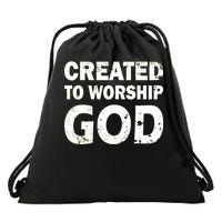 Created To Worship God Drawstring Bag